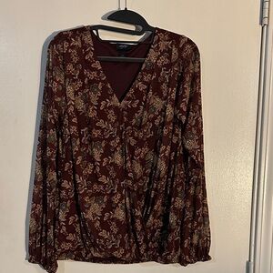 Daytrip Burgundy Floral Blouse